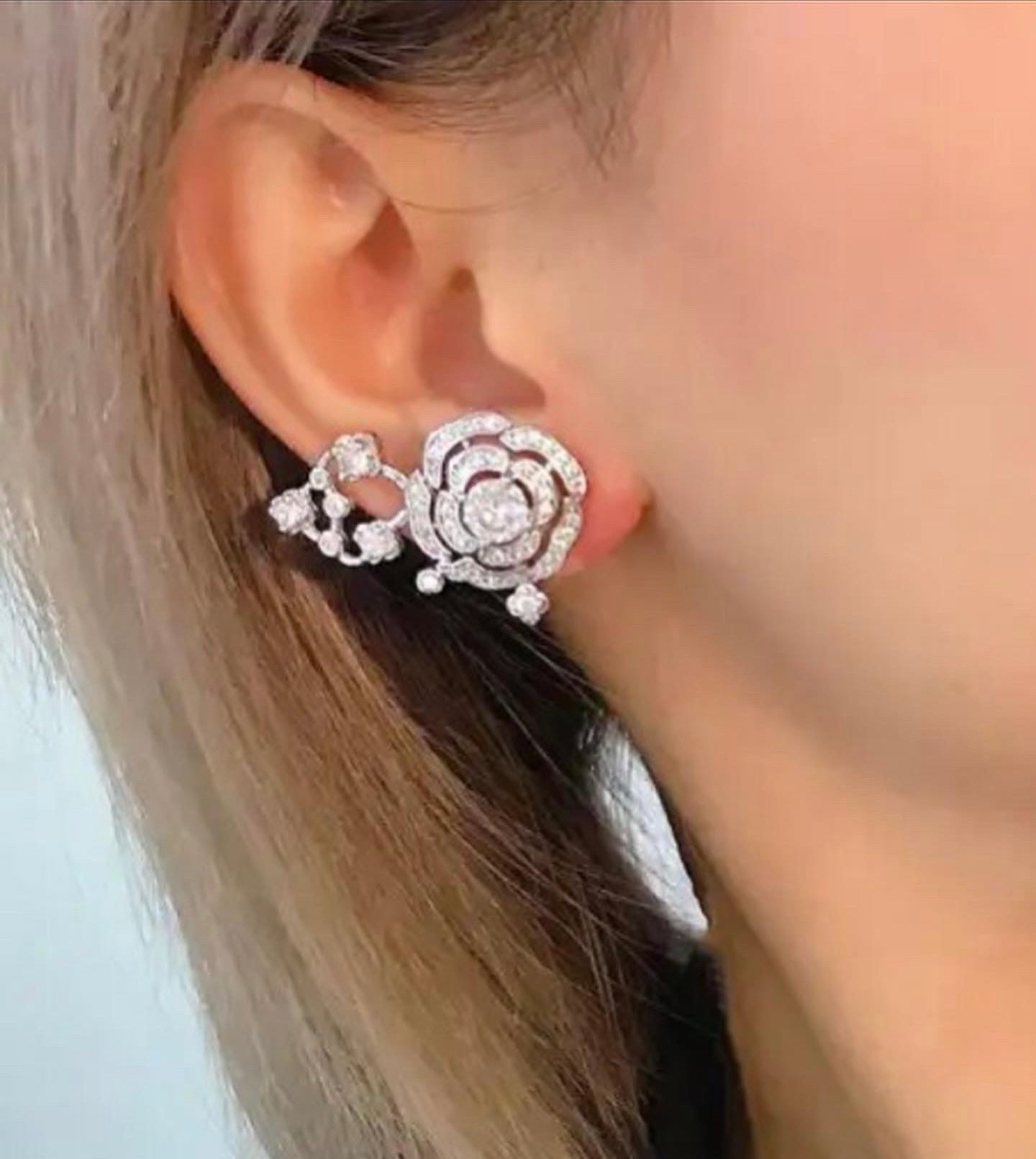 Crystal Rose Earrings